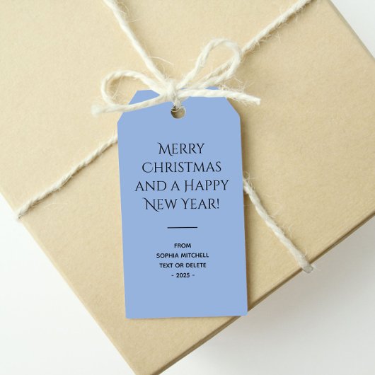 Trend Color Poeder Blauw Minimalist Cadeaulabel
