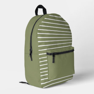 Trend Color Reed Green Gestreepte Gedrukte Rugzak