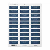 Trend Color Serious Blue Minimal Adresetiketten Etiket (Full Sheet)