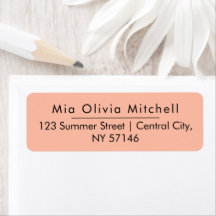 Trend Color Soft Peach Minimalistische Adresetiket