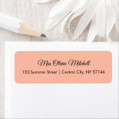 Trend Color Soft Peach Script-Adresetiketten Etiket (Insitu)