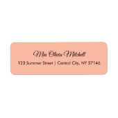 Trend Color Soft Peach Script-Adresetiketten Etiket (Voorkant)