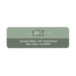 Trend Color Soft Sage Script Return Address Label