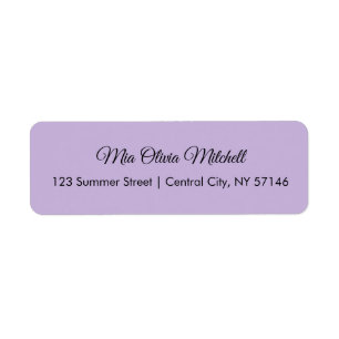 Trend Color Soft Violet Script-Adresetiketten Etiket