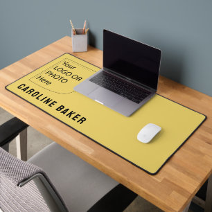 Trend Color Soft Yellow Logo Desk Mat