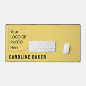 Trend Color Soft Yellow Logo Desk Mat (Keyboard & Muis)