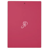 Trend Color Viva Magenta Elegant Script Monogram Klembord (Achterkant)