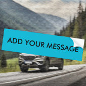 Trend Color Vivid Cyan Message Bumpersticker
