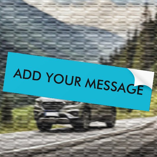 Trend Color Vivid Cyan Message Bumpersticker