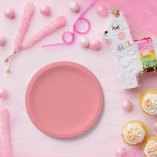 Trend Color - Watermeloen roze papieren Borden Bordje