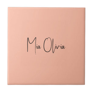 Trend Color - Zachte perzik naam keramische Tegel Tegeltje