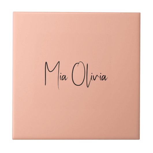 Trend Color - Zachte perzik naam keramische Tegel Tegeltje (Voorkant)