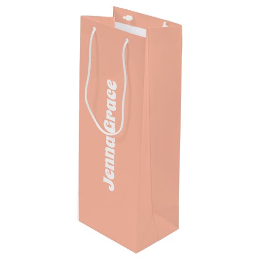 Trend Color - Zachte perzik wijn geschenkzak Cadeautas (Voorkant Gekanteld)
