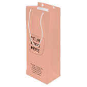 Trend Color - Zachte perzik wijn Logo Gift Bag Cadeautas (Achterkant Gekanteld)