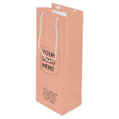 Trend Color - Zachte perzik wijn Logo Gift Bag Cadeautas (Voorkant Gekanteld)