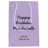 Trend Color - Zachte Violet Custom Medium Gift Bag Cadeauzakje (Voorkant)