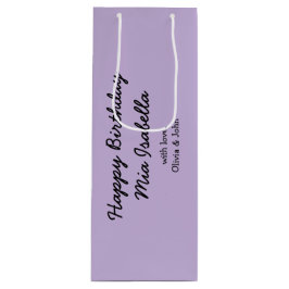 Trend Color - Zachte Violet geschenktas Wijn Cadeautas