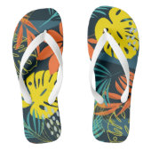 Trend Colorful Tropical Leaves Planten Blue Teenslippers (Voetbed)