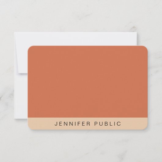 Trend Colors Custom Script Calligraphy Monogram Notitiekaartje (Voorkant)