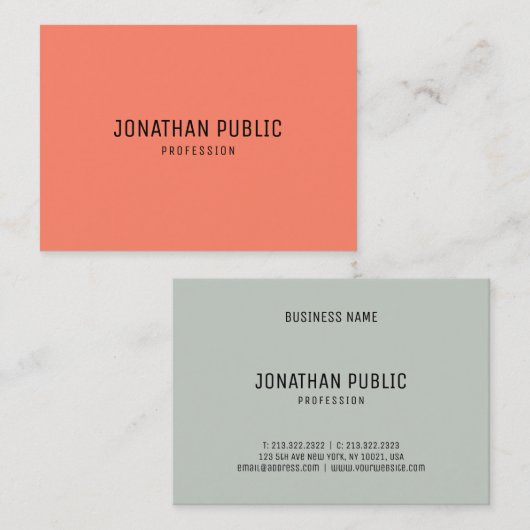 Trend Colors Elegant Moderne Eenvoudige Sjabloon Visitekaartje (Voorkant / Achterkant)