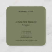 Trend Colors Red en Green Monogram Initiaal Vierkante Visitekaartje (Achterkant)