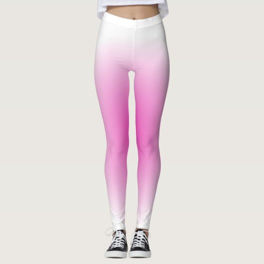 Trend Elegante Moderne Sjabloon Roze Gradiënt Vrou Leggings (Voorkant)
