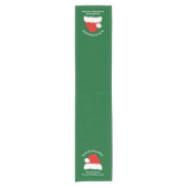 Trend Green Red Santa Hat Christmas Korte Tafelloper (Voorkant)