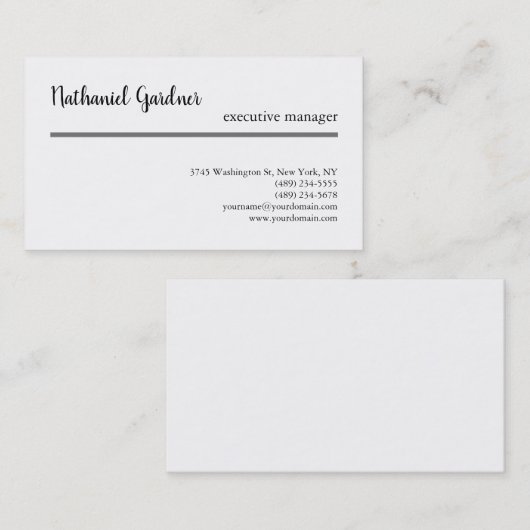 Trend handschrift eenvoudig creatief modern minima visitekaartje (Voorkant / Achterkant)