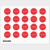 Trend helder rood professioneel gewoon modern eleg ronde sticker (Vel)