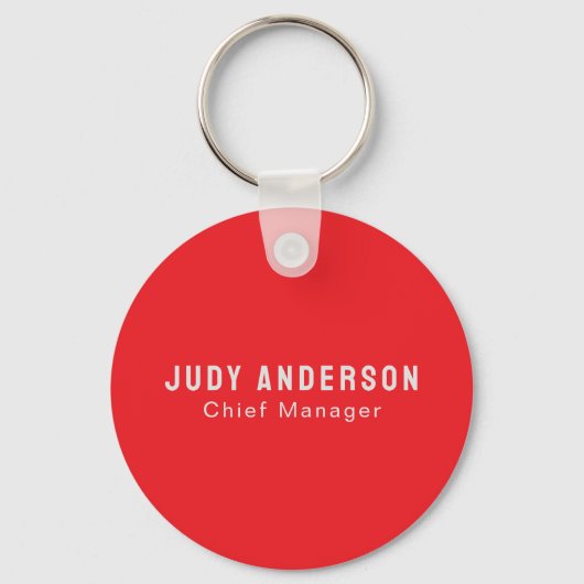 Trend helder rood professioneel gewoon modern eleg sleutelhanger (Voorkant)