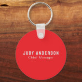 Trend helder rood professioneel gewoon modern eleg sleutelhanger (Voorkant)