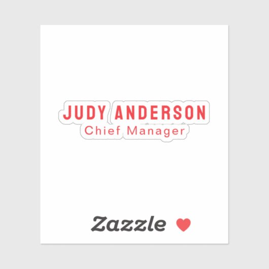 Trend helder rood professioneel gewoon modern eleg sticker (Vel)