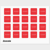 Trend helder rood professioneel gewoon modern eleg vierkante sticker (Vel)