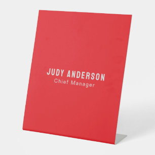 Trend Heldere Rood Professionele Eenvoudige Modern Reclamebord Met Voetstuk