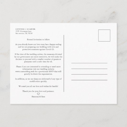 Trend Initials Chic Ornament Sophisticated Wedding Aankondigingskaart (Achterkant)