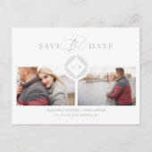 Trend Initials Chic Ornament Sophisticated Wedding Aankondigingskaart (Voorkant)