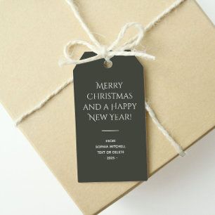 Trend Kleur Donker Bos Grijs Minimalist Cadeaulabel