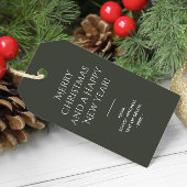 Trend Kleur Donker Bos Grijs Minimalist Cadeaulabel