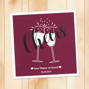 Trend Kleur Donker Bourgogne Cheers Papieren serve Servet