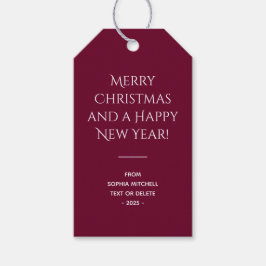 Trend Kleur Donker Bourgogne Kerstmis Cadeaulabel