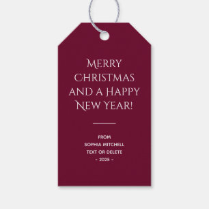 Trend Kleur Donker Bourgogne Kerstmis Cadeaulabel