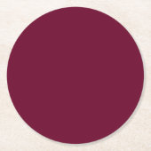 Trend Kleur Donker Bourgogne Rond Papier Onderzett Ronde Kartonnen Onderzetter (Voorkant)
