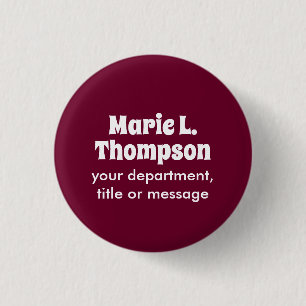 Trend Kleur Donker Bourgondië Naam & Tekst Button
