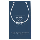 Trend Kleur - Ernstig Blauwe Kleine Logo Cadeautas (Achterkant)