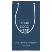 Trend Kleur - Ernstig Blauwe Kleine Logo Cadeautas (Voorkant)