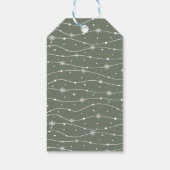 Trend Kleur Gedempt Groen Grijs Sneeuwvlok Gift La Cadeaulabel (Achterkant)