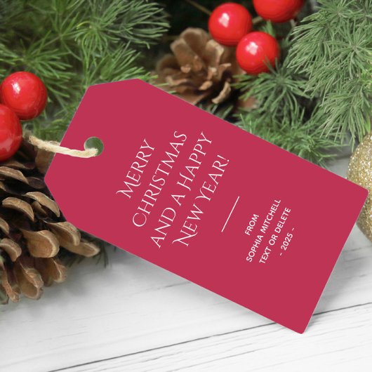 Trend Kleur Levendige Magenta Minimalist Cadeaulabel