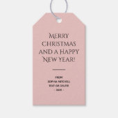 Trend Kleur Licht Roze Kerstmis Cadeaulabel (Voorkant)
