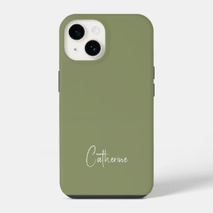 Trend Kleur Reed Groen Minimalistisch iPhone 14 Hoesje