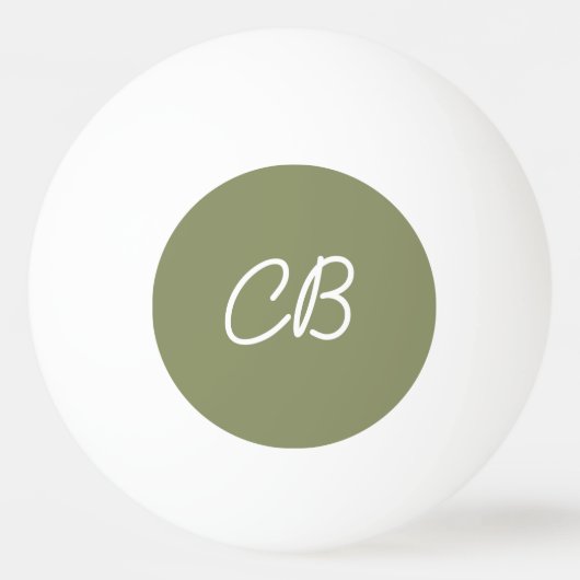 Trend Kleur Reed Groen Monogram Ping Pong Ball (Voorkant)